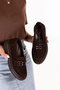 Genuine Leather Light Sole Buckle Oxford Shoes Nhr.1072 Brown Suede - 7