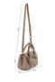 Women's Faux Leather Taupe Shoulder Bag - 2