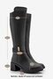 Women's Round Toe Metal Accessory Detailed Thick Heeled Boots Virena Black - 8