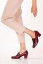 Genuine Leather Short Heeled Shoes Vdt.61 Burgundy Croco - 3