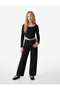 Cotton Long Sleeve Boat Neck Crop T-Shirt
