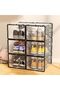 12 Pack Clear Stackable Shoe Organizers,Ventilated Storage Boxes for Bedroom and Office - 3