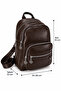 Women's Bitter Brown 4-Compartment Soft Leather Zippered Backpack – Adjustable Straps with Leather Detail - 5