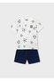 Boy's Football Ball Printed 2-Piece Shorts Set 3607 Navy Blue