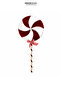 Christmas Ornament Velvet Stick Round Lollipop Candy Red White 60 cm