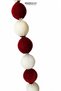Christmas Velvet Ball Garland Ribbon Ornament Red White 190 cm - 4