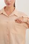 20153 Single Pocket Oversize Linen Shirt - A.beige - 5
