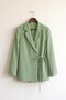 Side-Tied Lined Double Crepe Jacket - Green