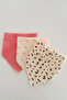 3-Piece Patterned Double Layer Muslin Fabric Baby Bib, 100% Cotton Imported Fabric, Baby Drool Bib, Baby Scarf