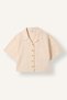 100% Cotton Cropped Fit Linen Short Sleeve Shirt Girls D7638A825Sm - 7