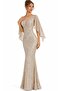 V-Neck Angel Sleeve Pulpayet Evening Dress - 2