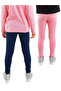 Navy Blue and Pink Girls' 2-Pack Leggings - 2