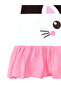 White Cat Ruffled Girl's Black Summer Dress - 6