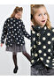 Girl's Coat Embossed Polka Dot Smoked Overcoat-Coat