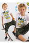 Kaykay Splash Boys' Summer T-Shirt Capri Set