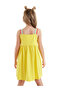 Bee Girl's Strap Ruffled Yellow Summer Dress - 2