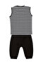Skull Striped Boys Summer T-Shirt Capri Shorts Set - 4