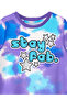 Girl's Winter Tie-Dye Blue Long Sleeve Dress 5-10 Years Old - 5