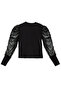 Black Tulle Girl's Turtleneck Blouse Skirt Set - 5