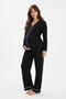 Piped Detail Pajama Set Suitable for Pregnant and Postpartum Women - 2