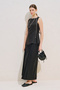 Linen Sleeveless Blouse with Binding Details Black - 2