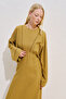 Linen Mixed Wide Sleeve Dress Safran - 2