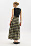 Plied Belted Plaid Skirt Camel - 7