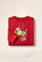 Girl's Christmas Sweatshirt Long Sleeve Blouse Teddy Bear Printed Lycra Combed Cotton Winter Woolen Shirred 100% Cotton - 5