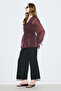 Gathered Tie-Up Blouse Burgundy - 4