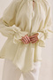 Gi̇peli̇ Linen Balloon Sleeve Blouse Yellow - 5
