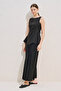 Linen Sleeveless Blouse with Binding Details Black - 5