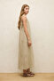 Sleeveless Linen Casual Dress Sand - 5