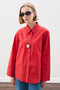 Classic Shirt with Wide Sleeves Red - 5