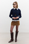 Soft Textured Knitwear Sweater Navy Blue - 4