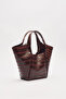 Tara Kabartma Leather Ç Bag Bordo - 6
