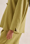 Linen Design Tie-Up Jacket Oil Green - 6
