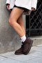 Kely Women's Brown Suede Thick Sole Fur Lined Mini Comfortable Sole Women's Boots - 2