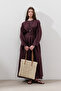 Linen Piece Detailed Dress Plum - 5