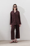 Linen Wide Sleeve Shirt Damson - 6