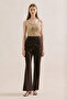 Classic Long Wide-Leg Pants Brown