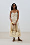 Textured Ruched Detail Dress Natural - 2