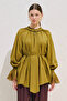 Lace Sleeves Edition Blazer Oil Green - 3