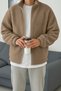 Men's Pro Thermal Inner Outer Sherpa Autumn Winter Full Zip Plush Sweatshirt