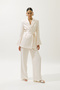 Satin Belted Evening Jacket Vanilla - 4