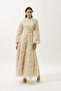 Puffy Floral Long Sleeve Evening Dress Pearl - 3