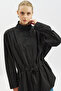 Wool Fleece Detailed Shirt Black - 4