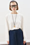 Boat Neck Long Sleeve T-Shirt Ecru - 3