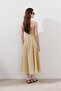 Tight Detailed Strap Dress Pastel Yellow - 8