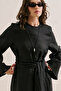 Linen Wide Belt Dress Black - 5