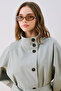 Henna High Collar Trench Coat Blue - 6